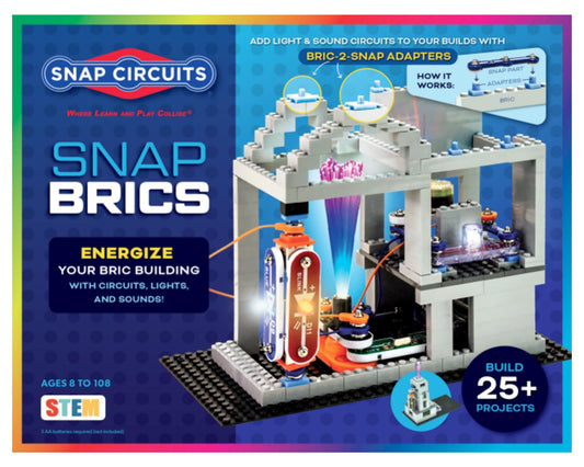 Snap Circuits BRIC-Structures kit box with parts for quick setup.