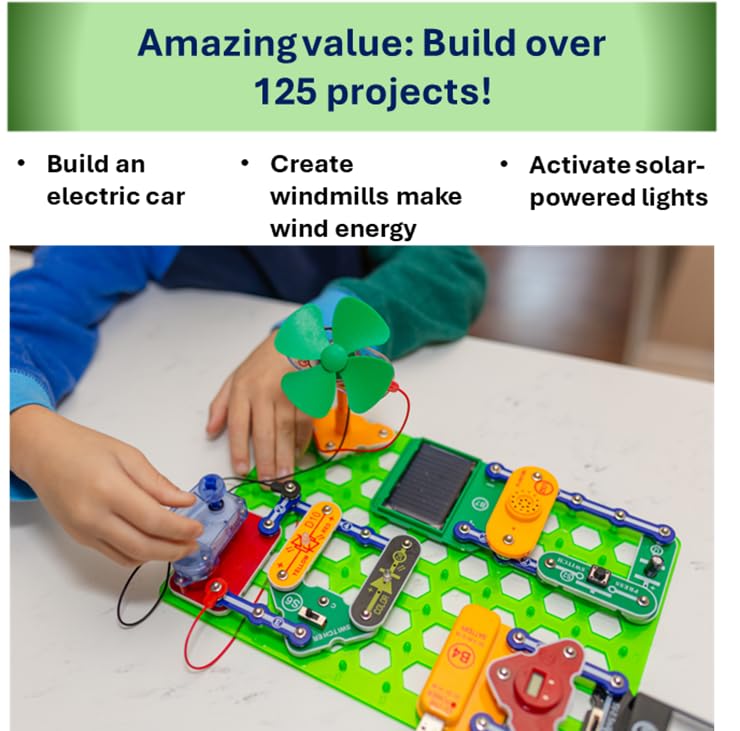 Snap Circuits water wheel demonstrates hydro energy in a compact kit.