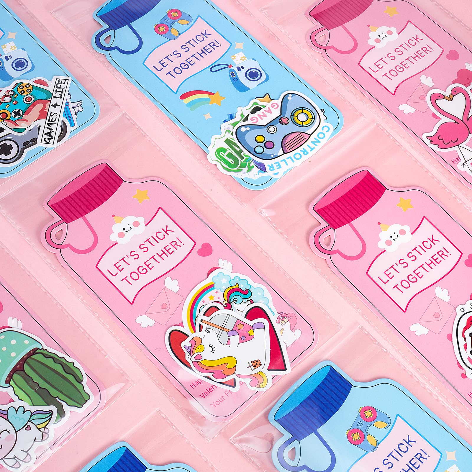 SnapBlox valentines stickers pack adds color and fun for kids' exchanges.