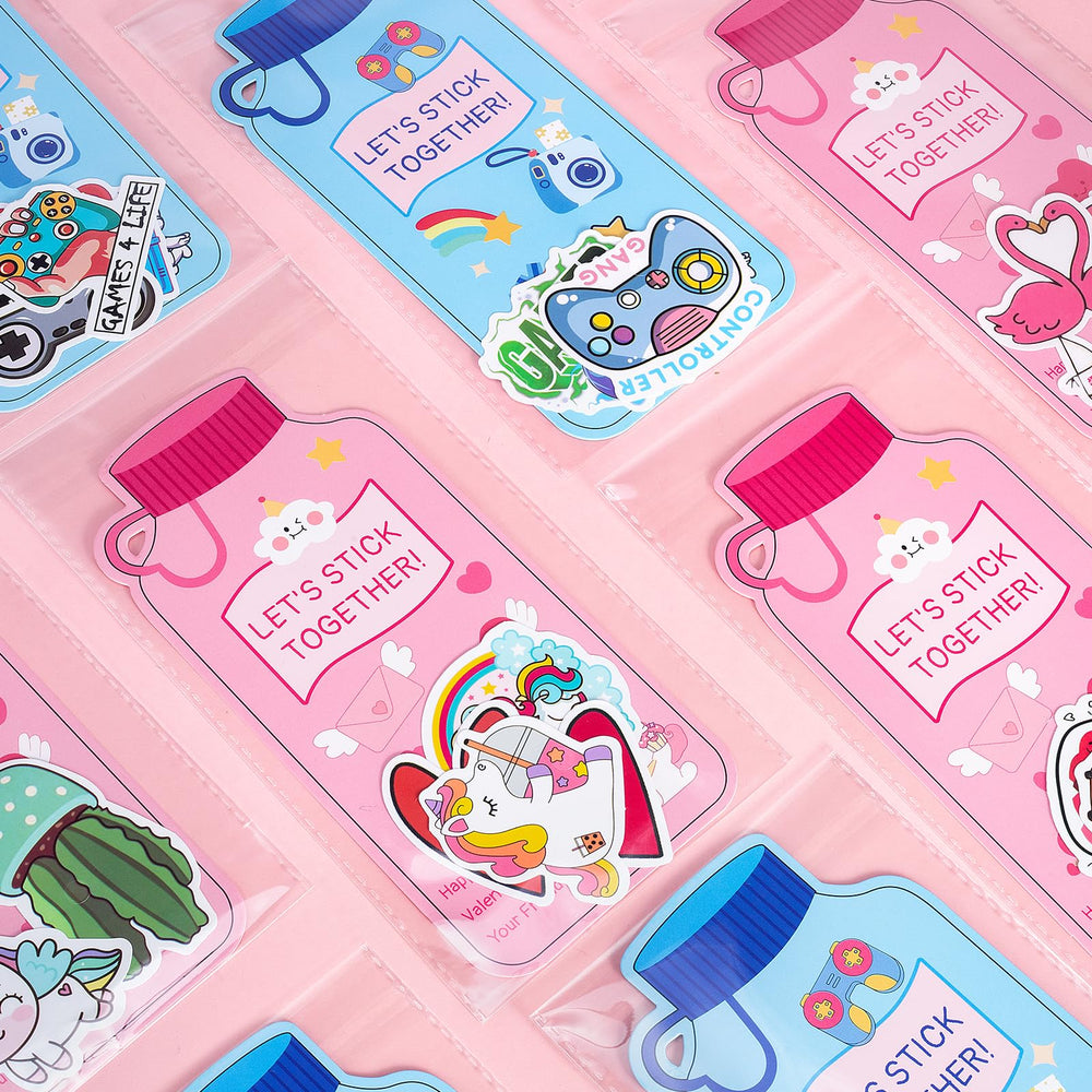 SnapBlox valentines stickers pack adds color and fun for kids' exchanges.
