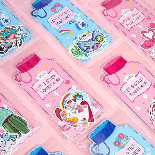 SnapBlox valentines stickers pack adds color and fun for kids' exchanges.