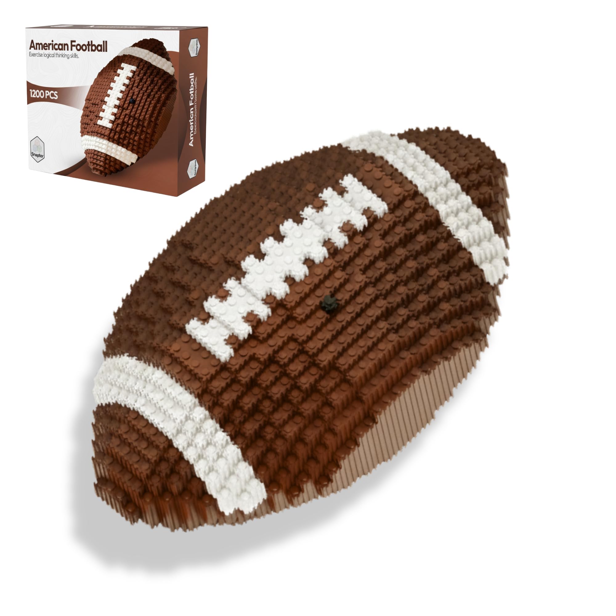 Snaptor Football 3D Building Set assembly instructions displayed for guided learning