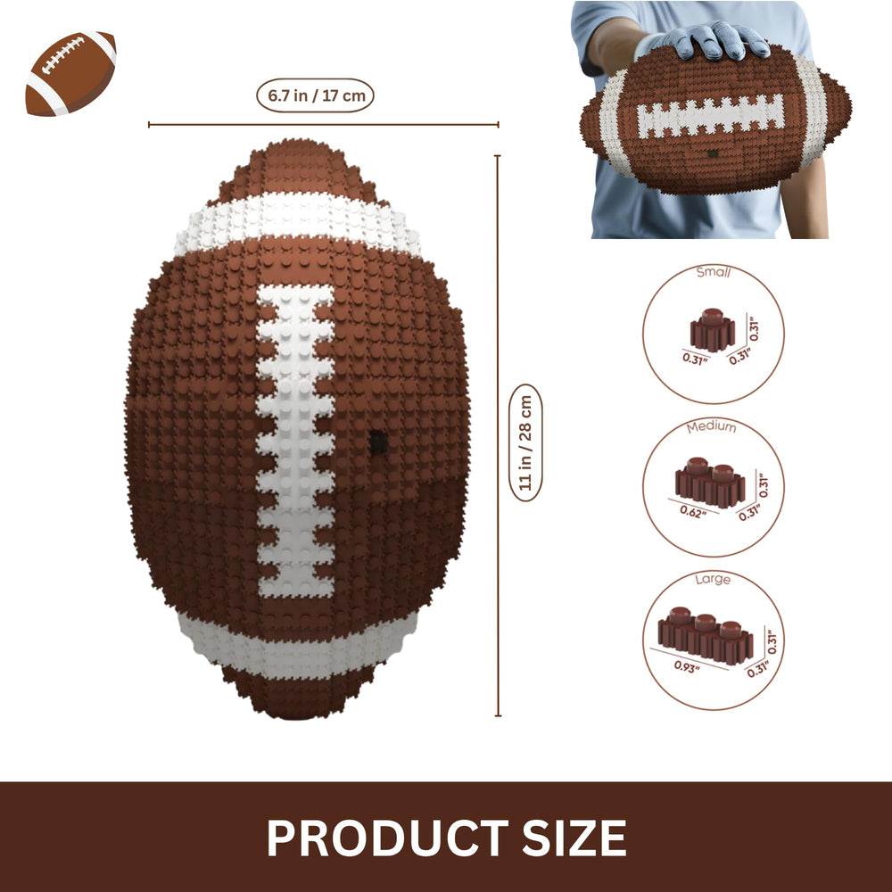 Snaptor Football 3D Building Set parts and tools organized for easy building