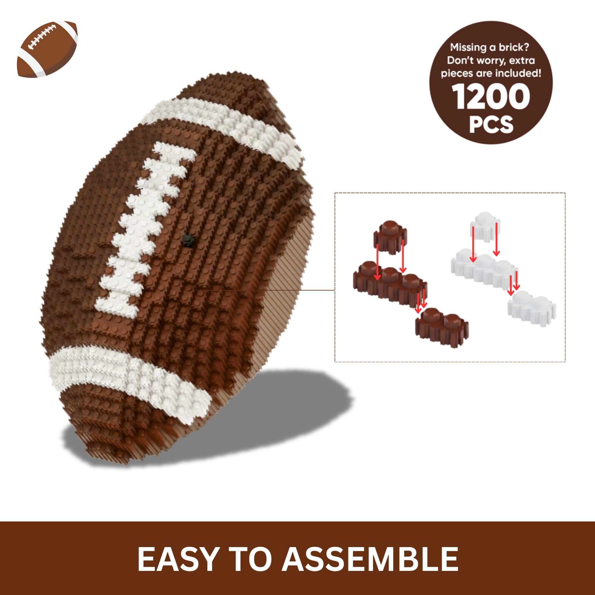 Teen assembling the Snaptor Football 3D Building Set during a focused session