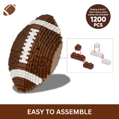 Teen assembling the Snaptor Football 3D Building Set during a focused session
