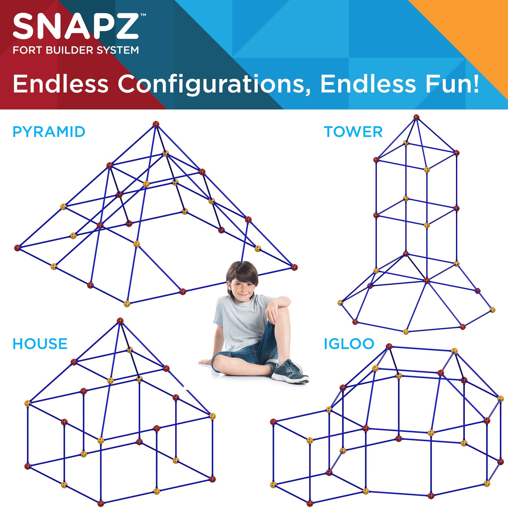 SNAPZ indoor fort setup with siblings fostering teamwork