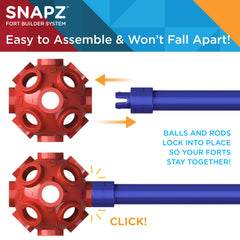 SNAPZ fort kit demonstrating sturdy click and lock for durable forts