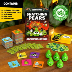 Players race to snatch squishy pears for extra points.