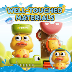 Gift-ready bath toy set for toddlers' bath time adventures.