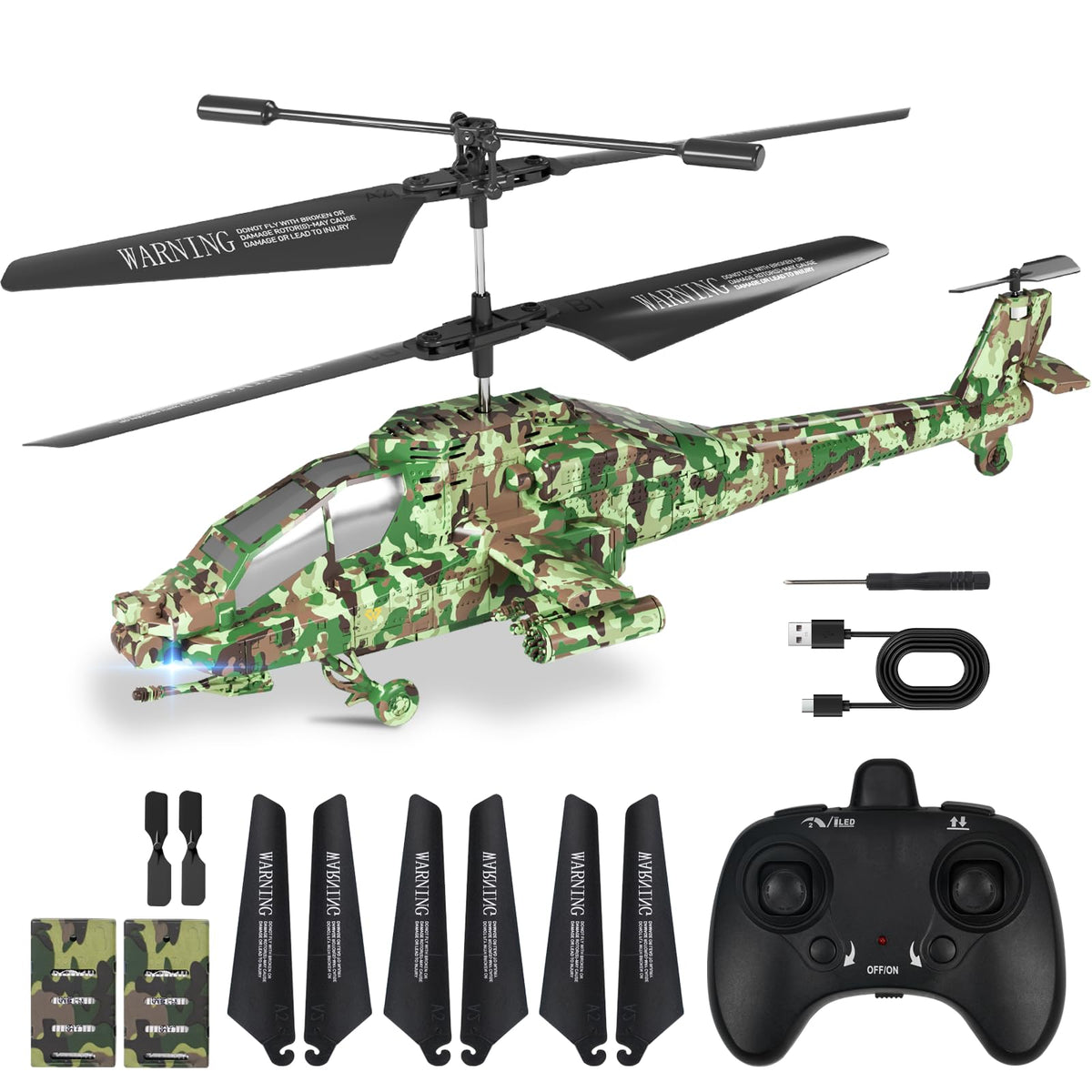 SNMUMU Apache RC helicopter night flight lights for dusk fun