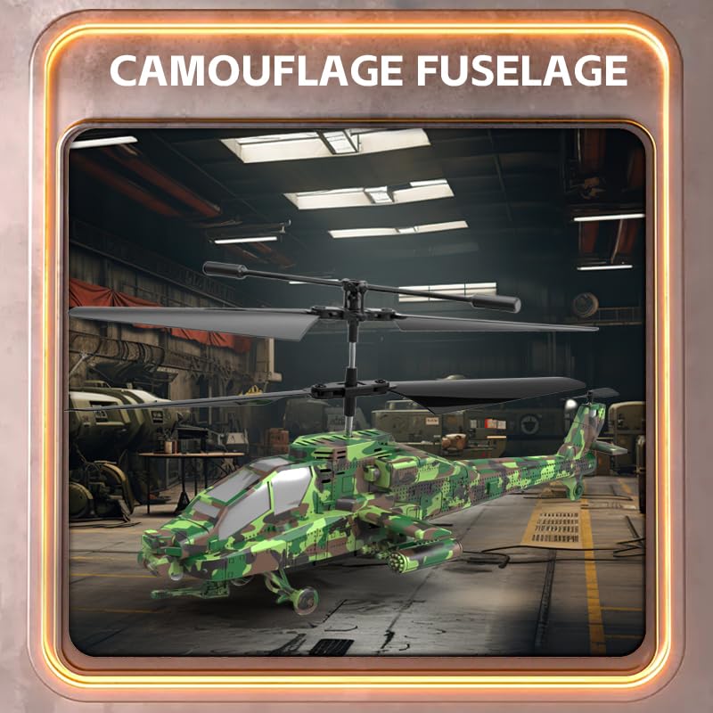 SNMUMU Apache RC helicopter rechargeable battery included for longer play
