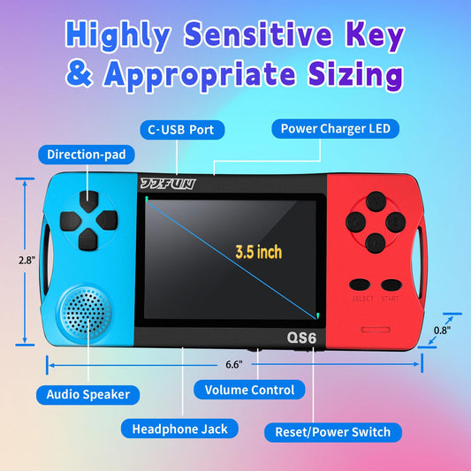 SNONBROS 3.5-inch IPS display delivers clear visuals for kids.