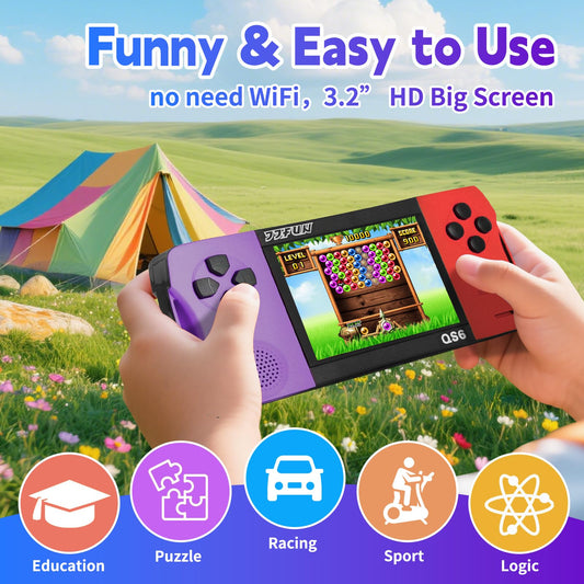 SNONBROS handheld screen with 216 games for offline play.