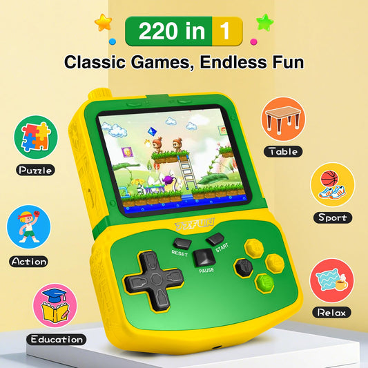 SNONBROS handheld console 3.5-inch screen delivers clear visuals for kids.