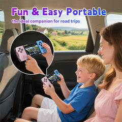 SNONBROS kids enjoy playing the handheld arcade on the go