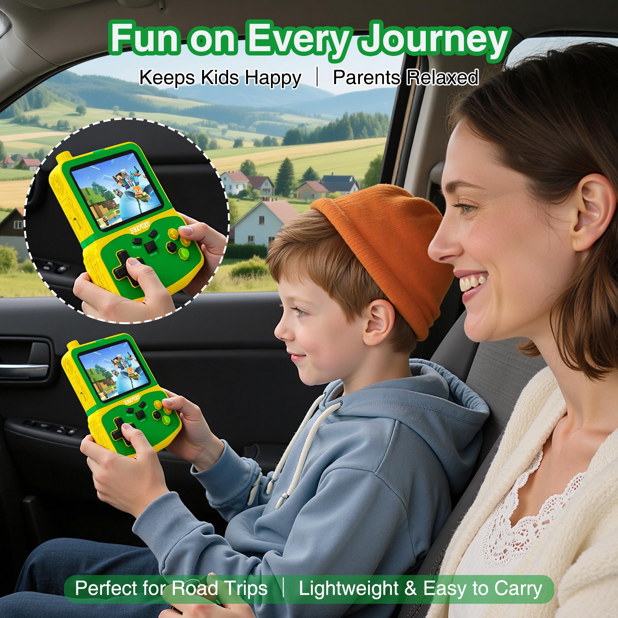 SNONBROS rechargeable 1800mAh battery provides long play on the go.