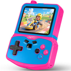 SNONBROS Rose Red handheld console front view for travel-friendly entertainment
