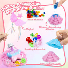 Close-up of unicorns and castles for fine motor skill development with Snookids.