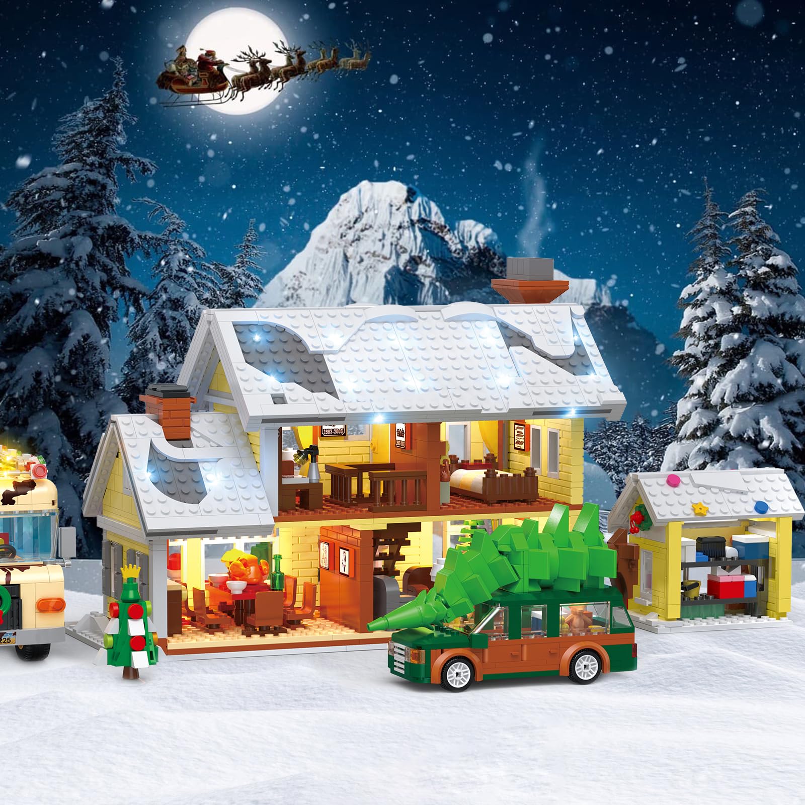 Snow Village Building Set: RV lights add warm holiday glow