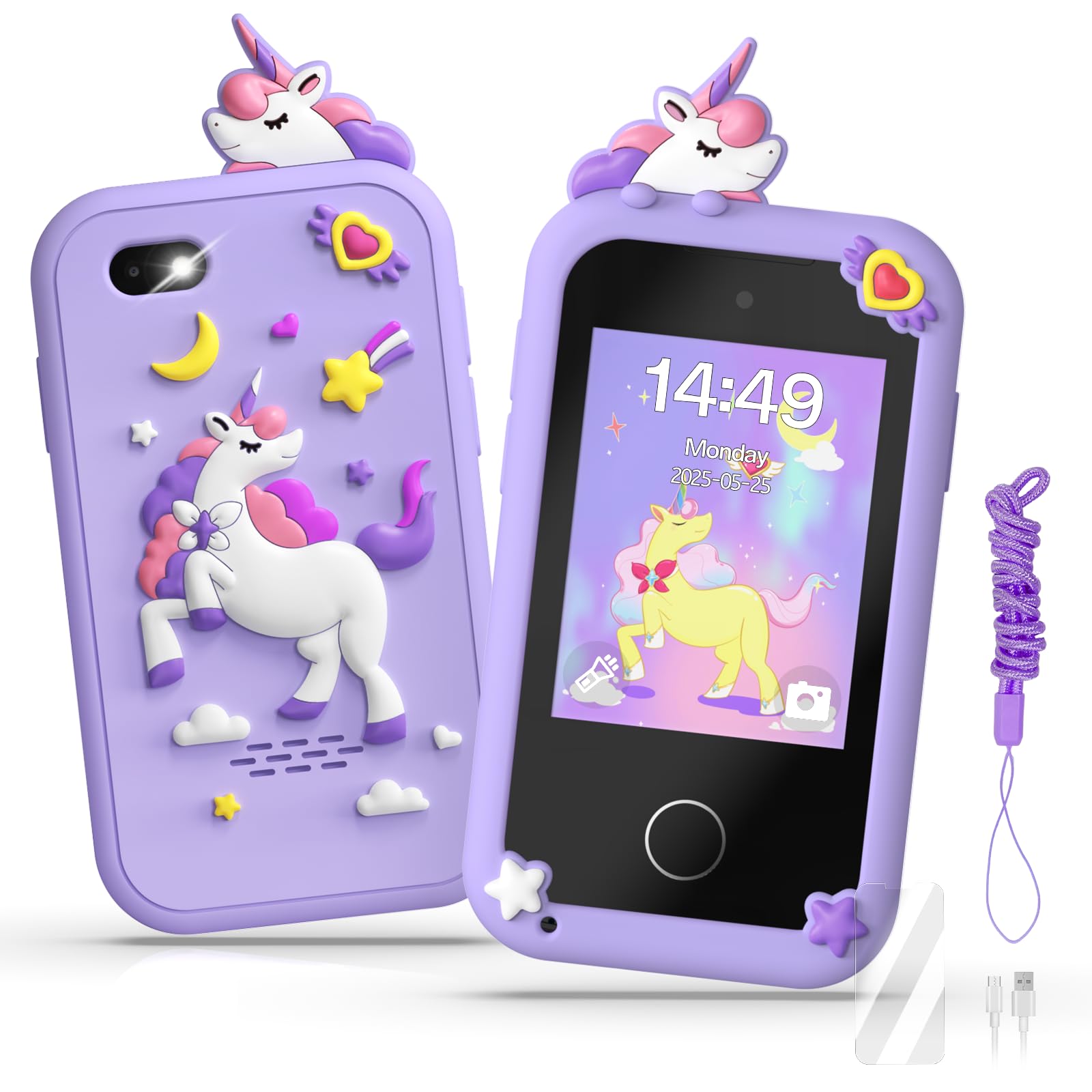 SnowCinda kid smart phone toy with a 2.8-inch screen for engaging playtime.