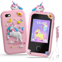 SnowCinda kids smart phone toy featuring unicorn theme on screen for imaginative play.