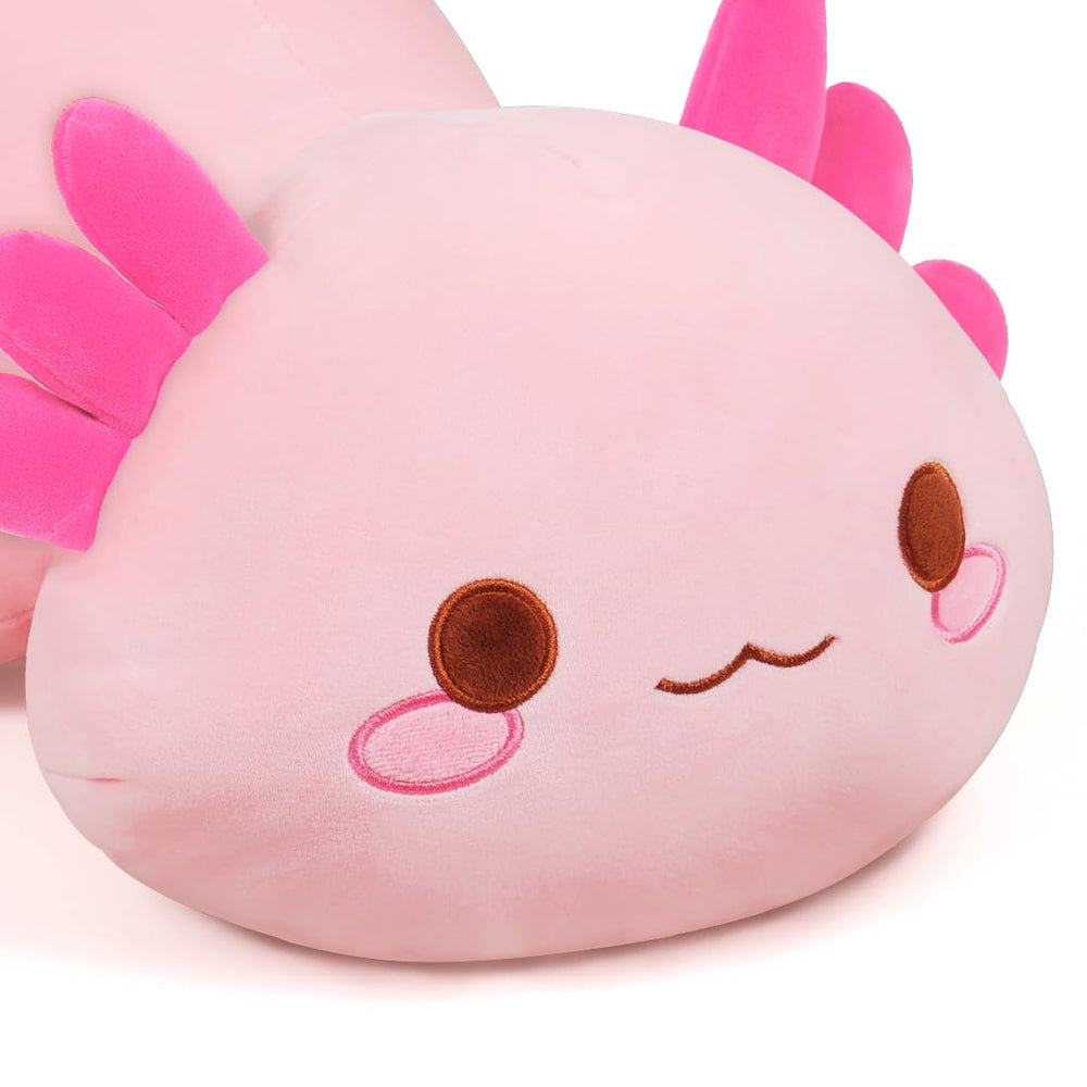 SNOWOLF pink axolotl plush packaged in vacuum-sealed packaging and fluffy.