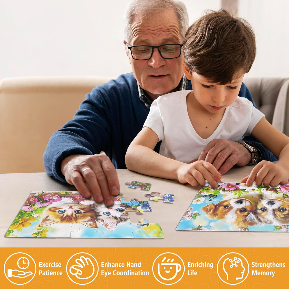 snspolt pets puzzles 20-piece set encourages gentle engagement with familiar animals.