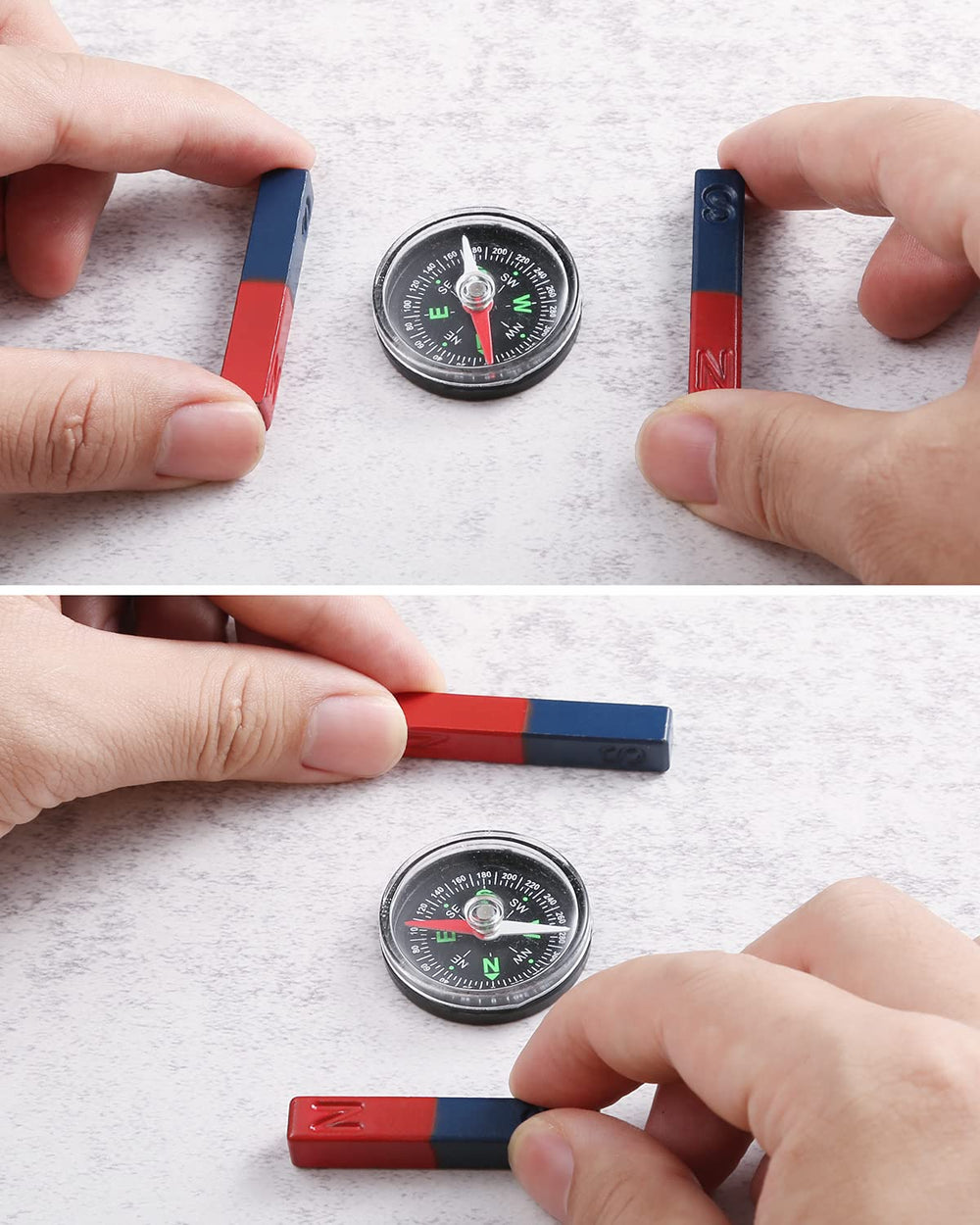 Sntieecr Labs Junior Magnetism Set iron filings box reveals magnetic interactions.