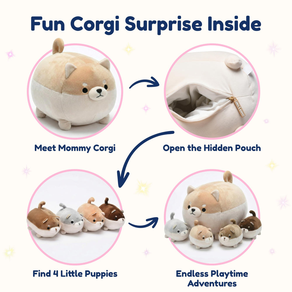 Snug A Babies corgi bedtime display as a charming room decor and companion