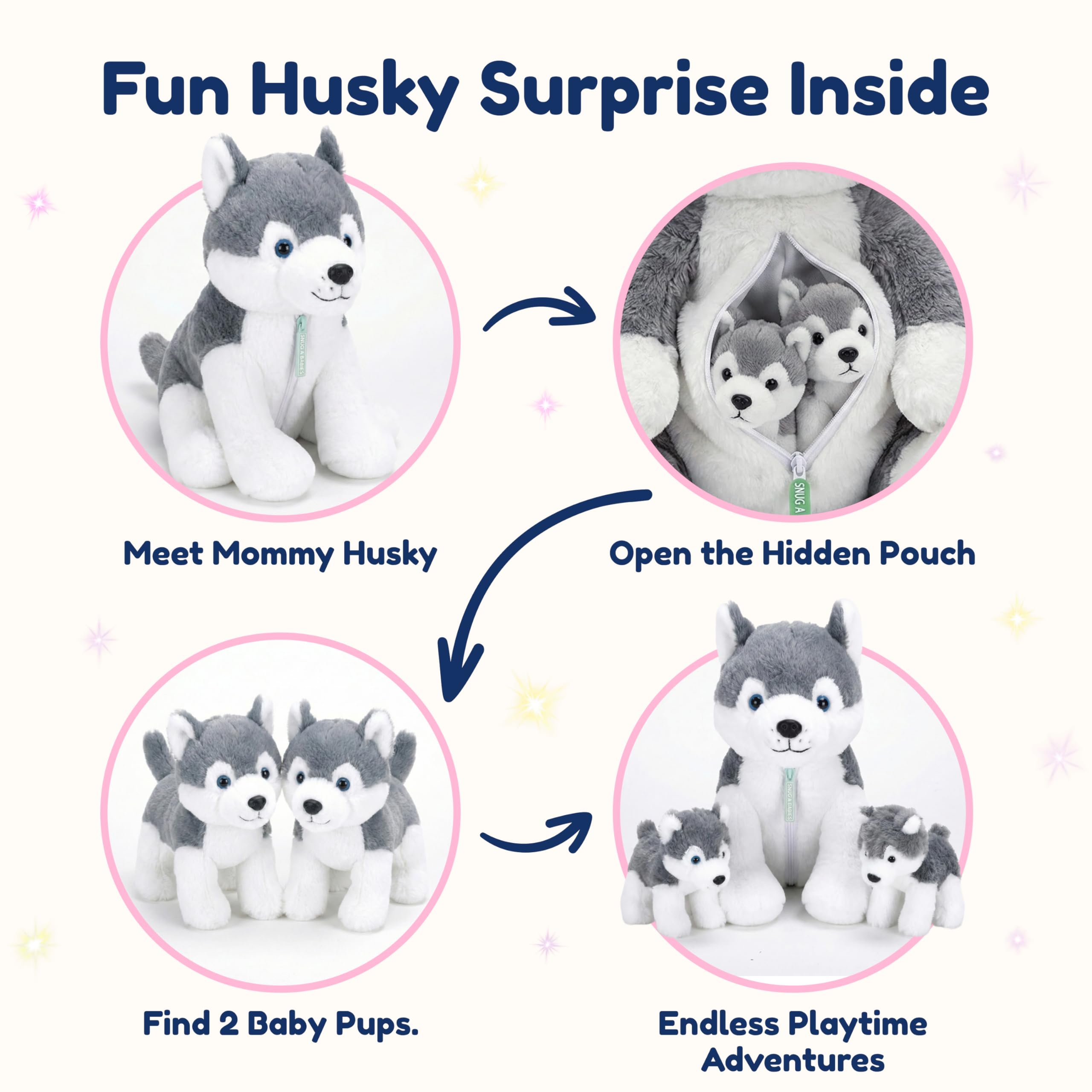 Snug A Babies husky plush decor for kids' rooms