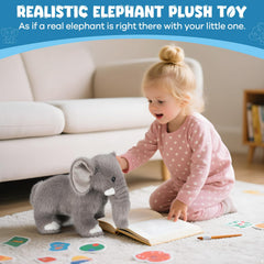 SnugBibble elephant offers emotional comfort during bedtime, storytime, or travel.