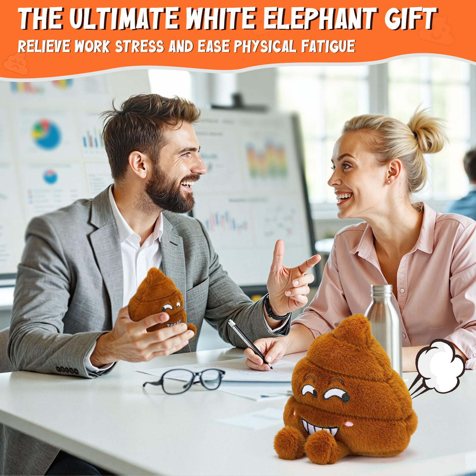 SnugBibble farting poop plush toy office desk décor that sparks smiles