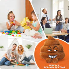 SnugBibble poop plush gag gift setup ideal for homes, offices, parties.