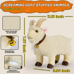 SnugBibble Screaming Goat Plush closeup fabric detail emphasizes soft texture.