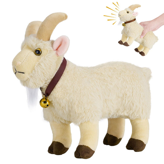 SnugBibble Screaming Goat Plush front view for playful office prank potential.