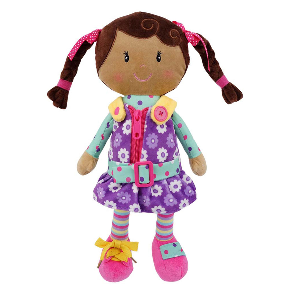 Snuggle Stuffs Sugar Snap doll zipper for dressing practice and early motor skills