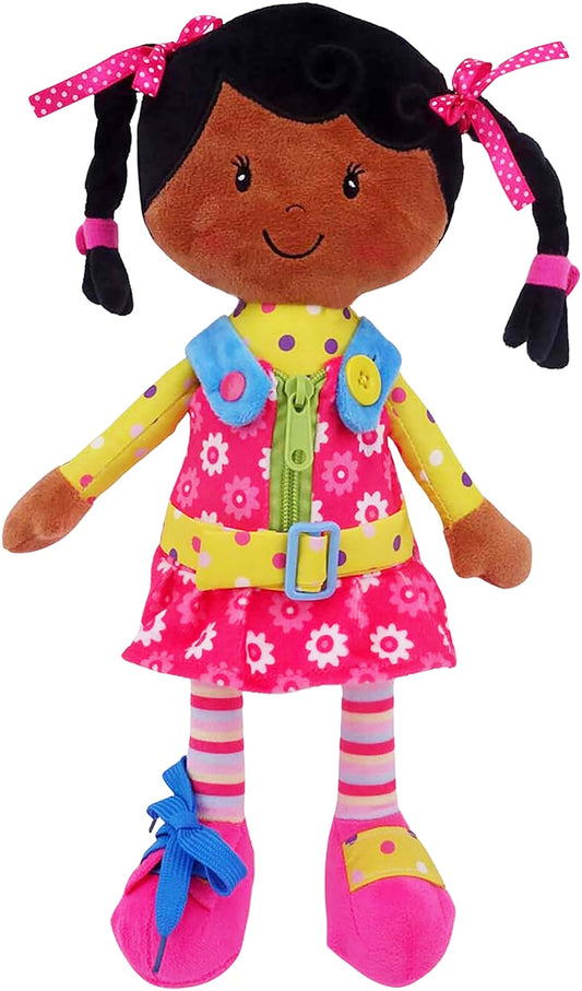 Sugar Snap doll zipper activity enhances fine motor skills for toddlers
