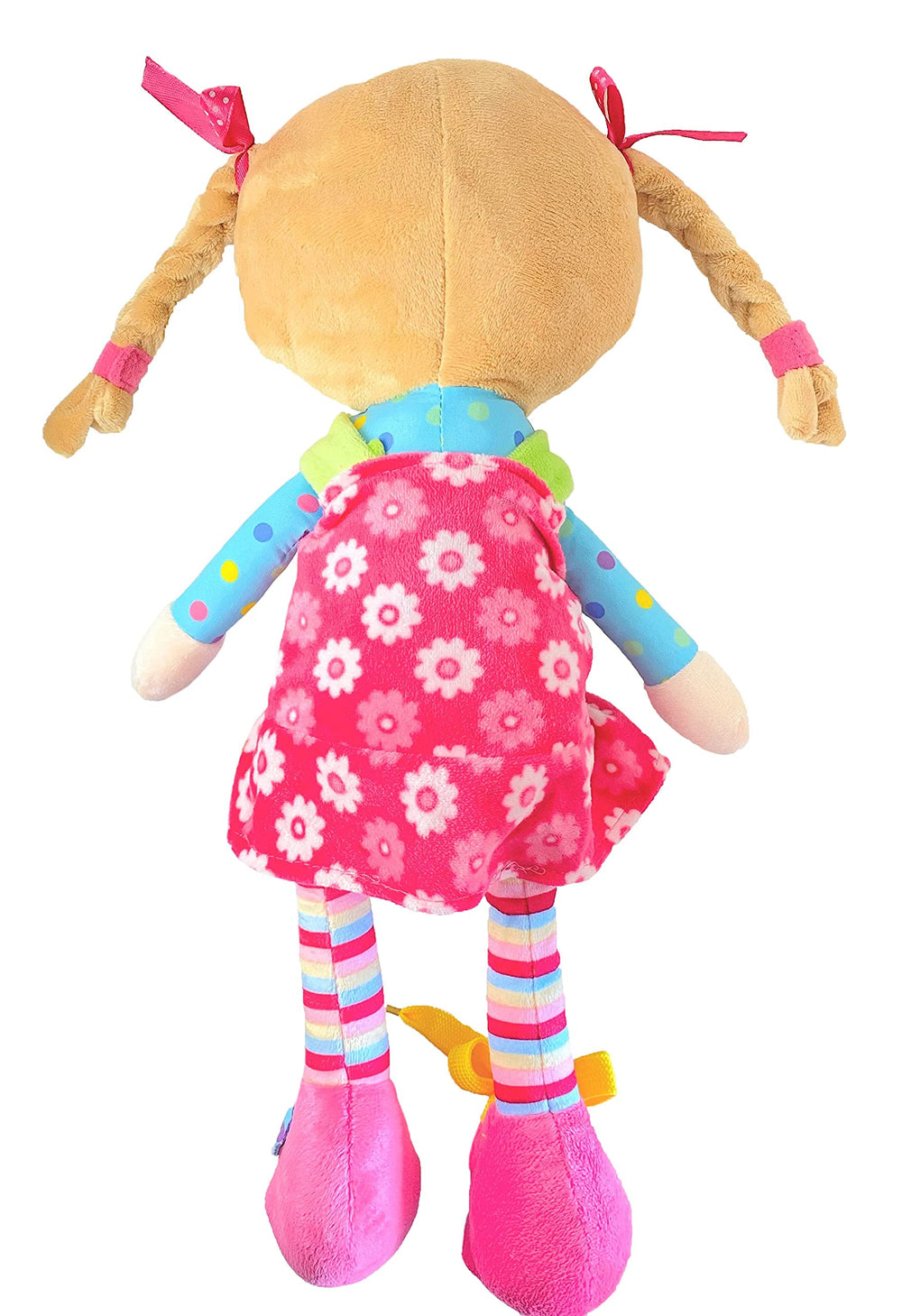 Montessori-inspired Sugar Snap plush encourages hands-on dressing exploration