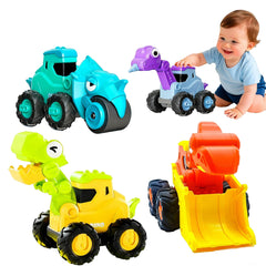 Snugzy dinosaur press-to-go car front view with toddler-friendly grip and bright colors.