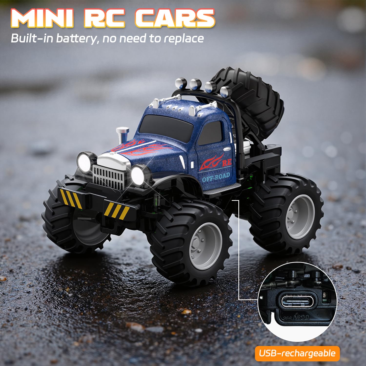 Snugzy Kids Mini RC Car blue compact design fits indoors and outside