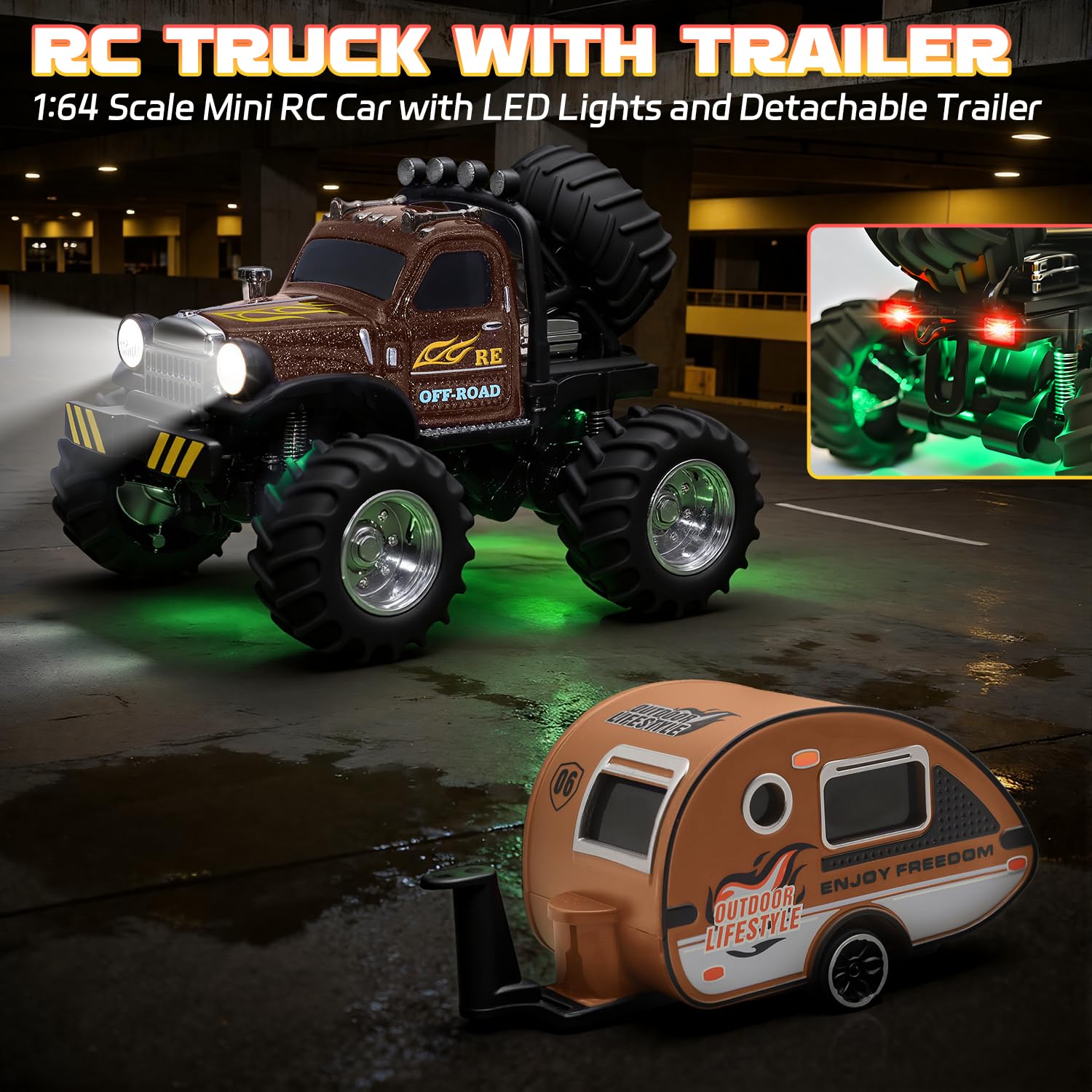 Snugzy remote-controlled truck with responsive 2.4GHz controller for smooth handling.