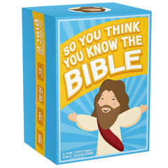 SO YOU THINK YOU KNOW THE BIBLE game pack front view ideal for family game night and bonding.