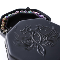 Soar Forge dice tray twin dragon lid adds elegance while protecting dice during gameplay.