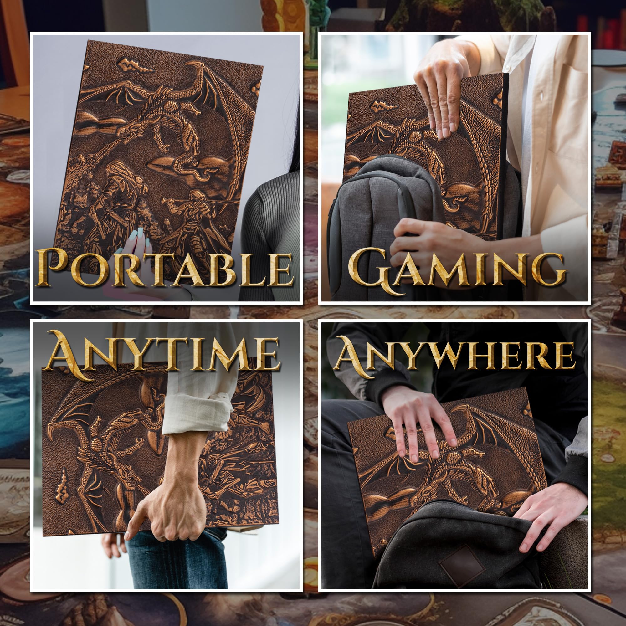 Soar Forge DM Screen faux leather texture emphasizes premium durability