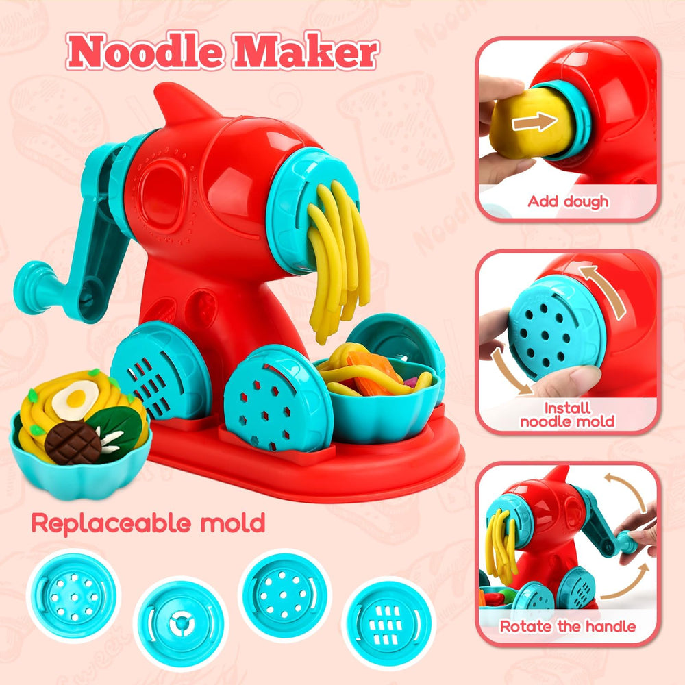 SOCBTNSO 3-in-1 dough set burger maker sparks pretend play and restaurant fun.