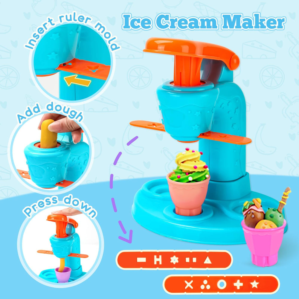 SOCBTNSO 3-in-1 dough set noodle machine encourages creativity and hand-eye coordination.