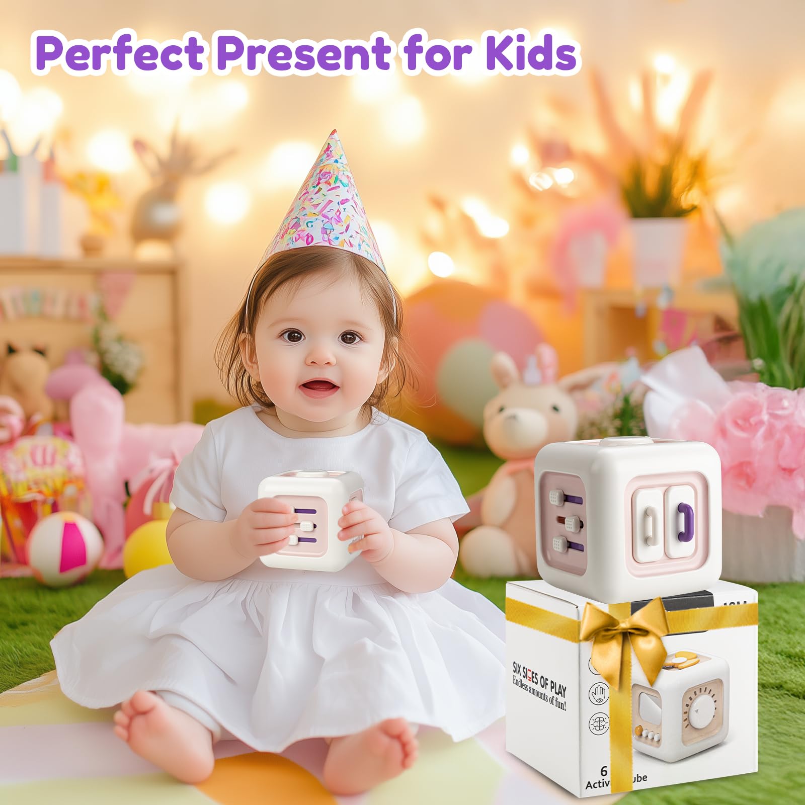 SOCBTNSO Busy Cube compact size fits small hands on the go.