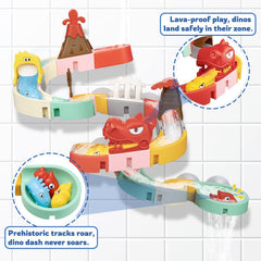 SOCBTNSO Dinosaur Slide Toys brighten bath time with vibrant, engaging play.