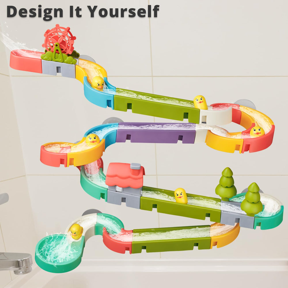 SOCBTNSO duck slide bath set with smooth track for quick setup