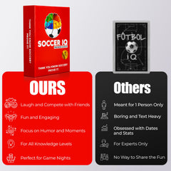 SOCCER IQ gift-pack ideal for kids and adults who enjoy soccer trivia.